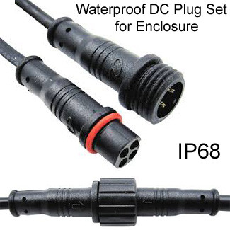 DC Power Cable Gland Waterproof Male & Female Set: 3-Pin / 3 ...
