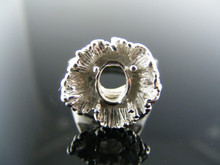 4317 RING SETTING STERLING SILVER, SIZE 5, 8X6 MM FACETED OR CAB. STONE