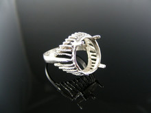 2737 RING SETTING STERLING SILVER, SIZE 8.5, 16X12MM OVAL FACETED STONE