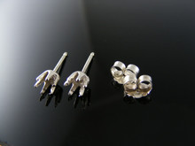 ER38 EARRING SETTINGS STERLING SILVER, 3.5MM ROUND STONE
