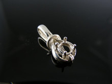P108B  LOVE KNOT PENDANT STERLING SILVER, 5MM ROUND STONE