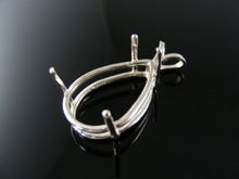 P58  STERLING SILVER PENDANT SETTING, 22X16 MM PEAR GEMSTONE