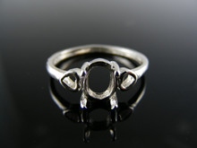 5766 RING SETTING STERLING SILVER, SIZE 6.75, 7X5MM OVAL STONE
