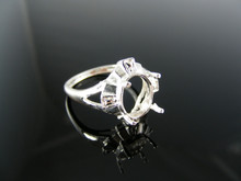 5450 STERLING SILVER RING SETTING, 10X8 MM OVAL GEMSTONE, SIZE 7