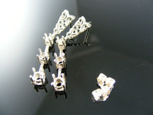 ER28C  EARRING SETTINGS STERLING SILVER, 1)4MM, 1)3.5MM, 1)2.75MM ROUND STONES