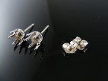 ER36 EARRING SETTING STERLING SILVER, 6.5 MM ROUND STONE
