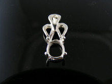 P95  PENDANT SETTING STERLING SILVER, 8X6MM OVAL FACETED STONE