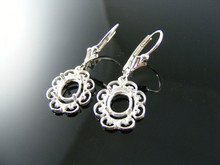 ER30 EARRING SETTINGS STERLING SILVER, 8X6 MM OVAL STONE