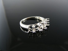 5787 RING SETTING STERLING SILVER SIZE 8, (4) 6X4 MM (1) 7X5 MM OVAL 5 STONE
