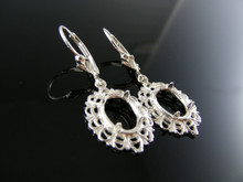 ER39 EARRING SETTINGS LEVERBACK STERLING SILVER, 10X8MM OVAL STONE