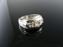5792 RING SETTING STERLING SILVER SIZE 11, (3) 3MM ROUND STONES