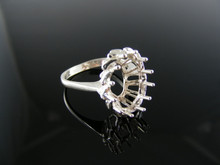 2360  RING,SETTING STERLING SILVER, SIZE 7,12x10 MM FACETED STONE