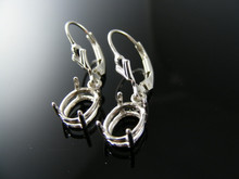 ER37 EARRING SETTING STERLING SILVER, 9X7 MM OVAL STONE