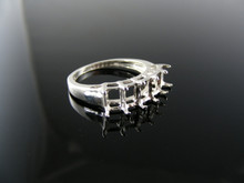 5783 RING SETTING STERLING SILVER SIZE 8, 6X4 MM EMERALD CUT 5 STONE