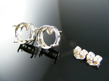 ER31 EARRING SETTINGS STERLING SILVER, 10 MM ROUND STONE