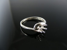 5788 RING SETTING STERLING SILVER SIZE 6, 5 MM ROUND STONE