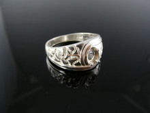 5784 STERLING SILVER RING SETTING, 6X4 MM OVAL GEMSTONE, SIZE 11