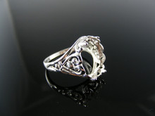 727 STERLING SILVER RING SETTING, 12X10 MM OVAL GEMSTONE, SIZE 7.5