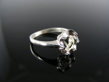 3165  RING SETTING STERLING SILVER, SIZE 5.5, 7X5 MM OVAL STONE