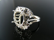 1139 RING SETTING STERLING SILVER, SIZE 7, 12X10 MM OVAL STONE