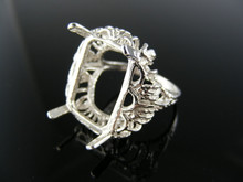 5692 RING SETTING STERLING SILVER, SIZE 8, 18X15 MM EMERALD STONE