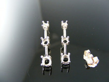 ER28 EARRING SETTINGS STERLING SILVER, 1)4MM, 1)3.5MM 1)2.75MM ROUND STONES