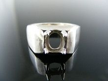 5683 RING SETTING STERLING SILVER, SIZE 7.5, 8X6MM OVAL STONE