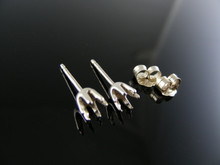 ER38 EARRING SETTINGS STERLING SILVER, 3MM ROUND STONE