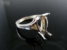 1870 RING SETTING STERLING SILVER, SIZE 8.75, 12X7 MM PEAR STONE