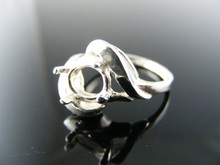 5699 RING SETTING STERLING SILVER, SIZE 6.75, 8X6MM OVAL STONE