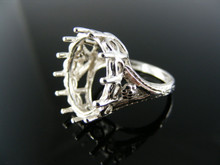 R73 RING SETTING STERLING SILVER, SIZE 7.25, 16X12MM OVAL STONE