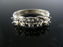 5773 MOTHERS RING STERLING SILVER, 6 STONE, 3.5MM ROUND STONE SIZE 9.5