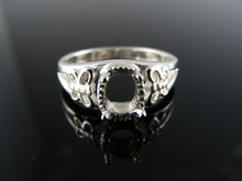 5688 RING SETTING STERLING SILVER, SIZE 5.75, 7X5MM OVAL STONE