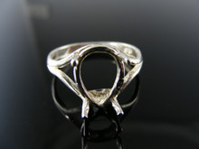 1126 RING SETTING STERLING SILVER, SIZE 8.5, 14X9 MM PEAR FACETED STONE