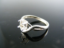 5685 RING SETTING STERLING SILVER, SIZE 6, 6X4MM OVAL STONE