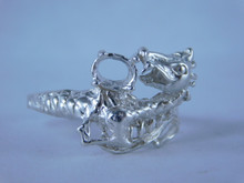 3164 STERLING SILVER DRAGON RING SETTING, 7X5 MM OVAL FACETED GEMSTONE, SIZE 6