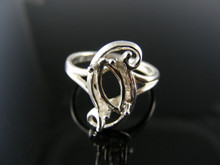 5600 RING SETTING STERLING SILVER, SIZE 6.5, 12X6MM MARQUIS STONE