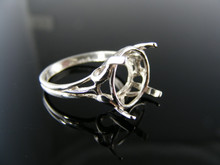 5633 RING SETTING STERLING SILVER 12MM ROUND GEM RING SIZE 6.75