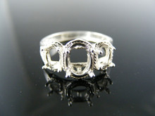 2911 RING SETTING STERLING SILVER, SIZE 6.5, 1)7X5, 2)6X4 MM OVAL STONES