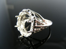 5710 RING SETTING STERLING SILVER 14X12MM OVAL CUT RING SIZE 10