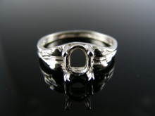 5703 RING SETTING STERLING SILVER, SIZE 7.75, 7X5MM OVAL STONE