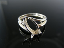 5668 RING SETTING STERLING SILVER, SIZE 7.75, 14X7MM MARQUEE STONE