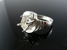 5701 RING SETTING STERLING SILVER, SIZE 7.25, 9X7MM OVAL STONE