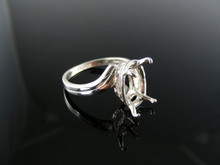 5448 RING SETTING STERLING SILVER, SIZE 7.75, 12X10 MM OVAL STONE