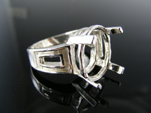5720 STERLING SILVER RING SETTING, 16X12 MM OVAL GEMSTONE, SIZE 9.5