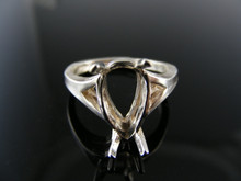 1902 RING SETTING STERLING SILVER, SIZE 7.25, 14x9MM PEAR STONE