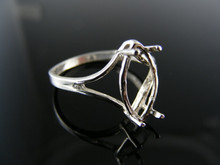 5711 STERLING SILVER RING SETTING, 14X7 MM MARQUISE GEMSTONE, SIZE 8.5