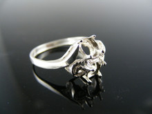 652  RING SETTING STERLING SILVER, SIZE 5, 2-6X4 MM OVAL  STONES