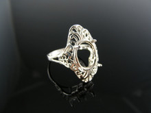 5445  RING SETTING STERLING SILVER, SIZE 8.25, 12X10 MM OVAL STONE