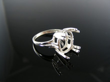 5419  RING SETTING STERLING SILVER, SIZE 6.5, 12x10 MM OVAL STONE